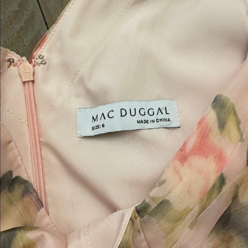 IEENA FOR MAC DUGGAL
Light Pink Floral Print Asymmetrical Ruffle Hem Dress - Picture 2 of 15